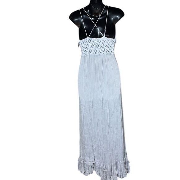 Free people one women’s xs adella slip dress maxi stardust fairy assymetric new - Picture 7 of 9